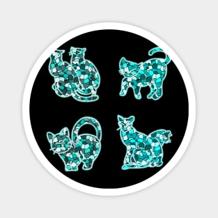 Crystal Group Cat (turquoise) Magnet